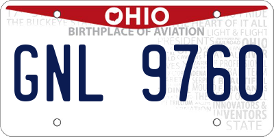 OH license plate GNL9760