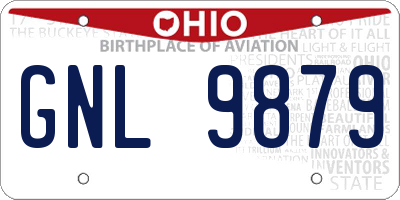 OH license plate GNL9879