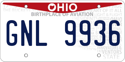 OH license plate GNL9936