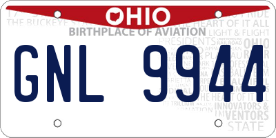 OH license plate GNL9944