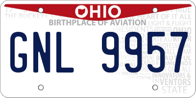 OH license plate GNL9957