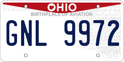 OH license plate GNL9972