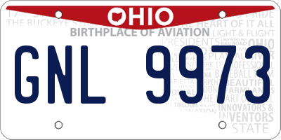 OH license plate GNL9973