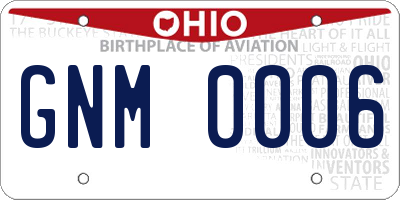 OH license plate GNM0006