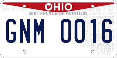OH license plate GNM0016