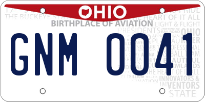 OH license plate GNM0041