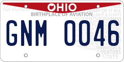 OH license plate GNM0046