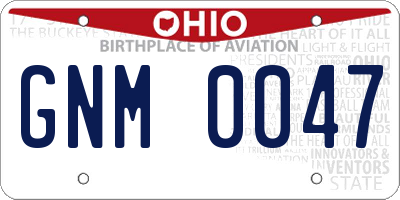 OH license plate GNM0047
