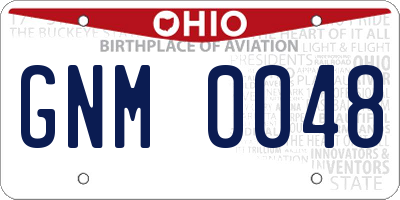 OH license plate GNM0048