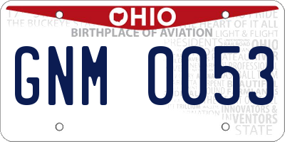 OH license plate GNM0053