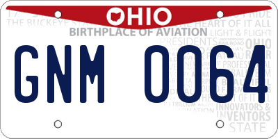 OH license plate GNM0064