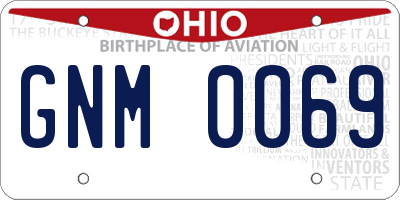 OH license plate GNM0069