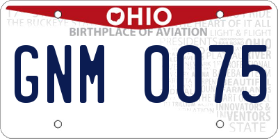 OH license plate GNM0075