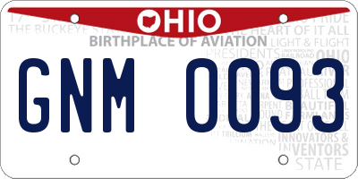 OH license plate GNM0093