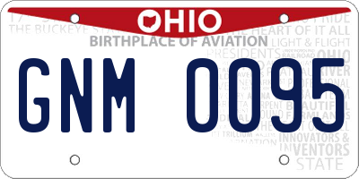 OH license plate GNM0095