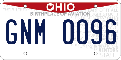 OH license plate GNM0096