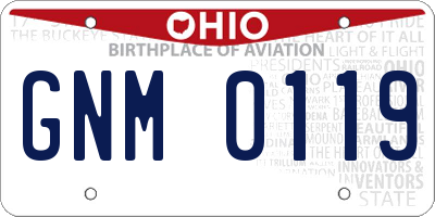 OH license plate GNM0119