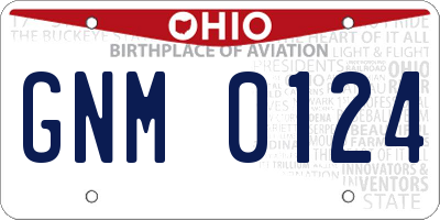 OH license plate GNM0124