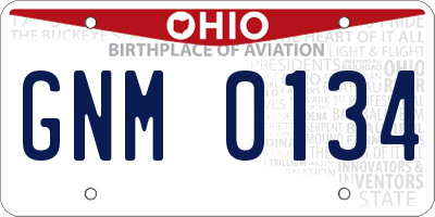 OH license plate GNM0134