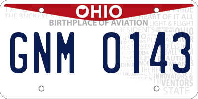 OH license plate GNM0143