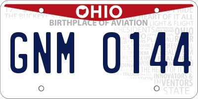 OH license plate GNM0144