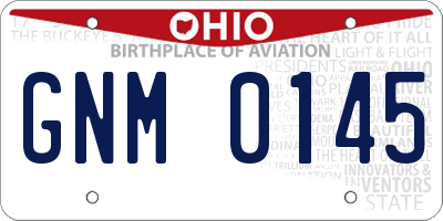 OH license plate GNM0145