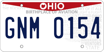 OH license plate GNM0154