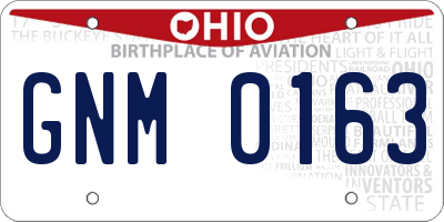OH license plate GNM0163