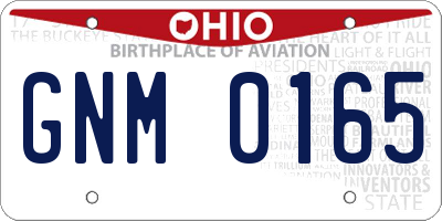 OH license plate GNM0165