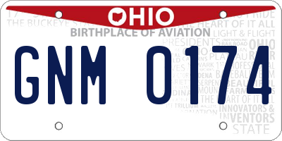 OH license plate GNM0174