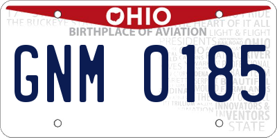 OH license plate GNM0185