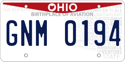 OH license plate GNM0194