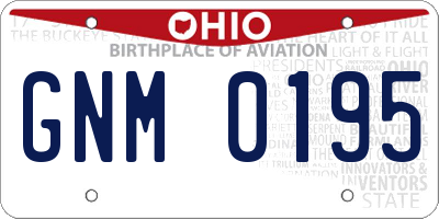 OH license plate GNM0195