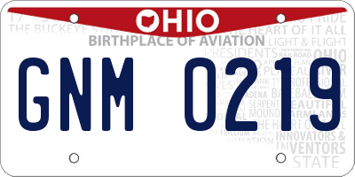 OH license plate GNM0219
