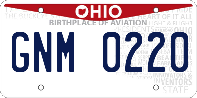 OH license plate GNM0220