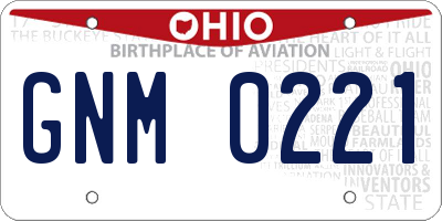 OH license plate GNM0221