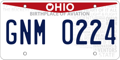 OH license plate GNM0224