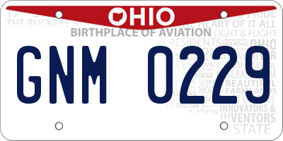 OH license plate GNM0229