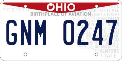 OH license plate GNM0247