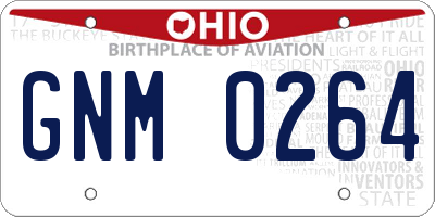 OH license plate GNM0264