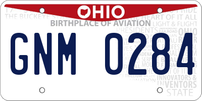 OH license plate GNM0284