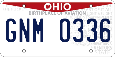 OH license plate GNM0336