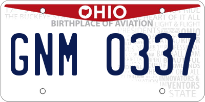 OH license plate GNM0337