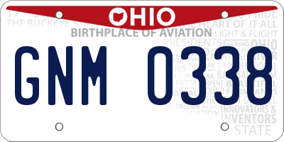 OH license plate GNM0338
