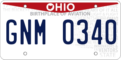OH license plate GNM0340