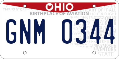 OH license plate GNM0344