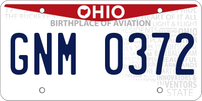 OH license plate GNM0372