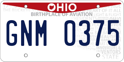 OH license plate GNM0375