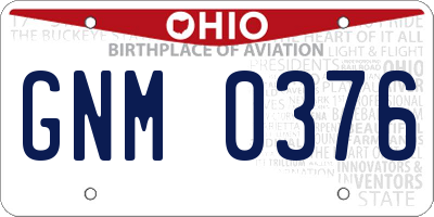 OH license plate GNM0376