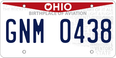 OH license plate GNM0438